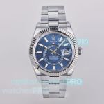 ES Factory Swiss Replica Rolex Sky-Dweller World Timer  Blue Dial 904L Stainless Steel Watch 